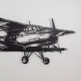 Wallity Airplane - APT322MS Escultura de Pared de Metal Negra